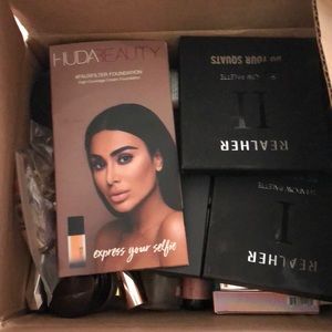 Box of makeup samples